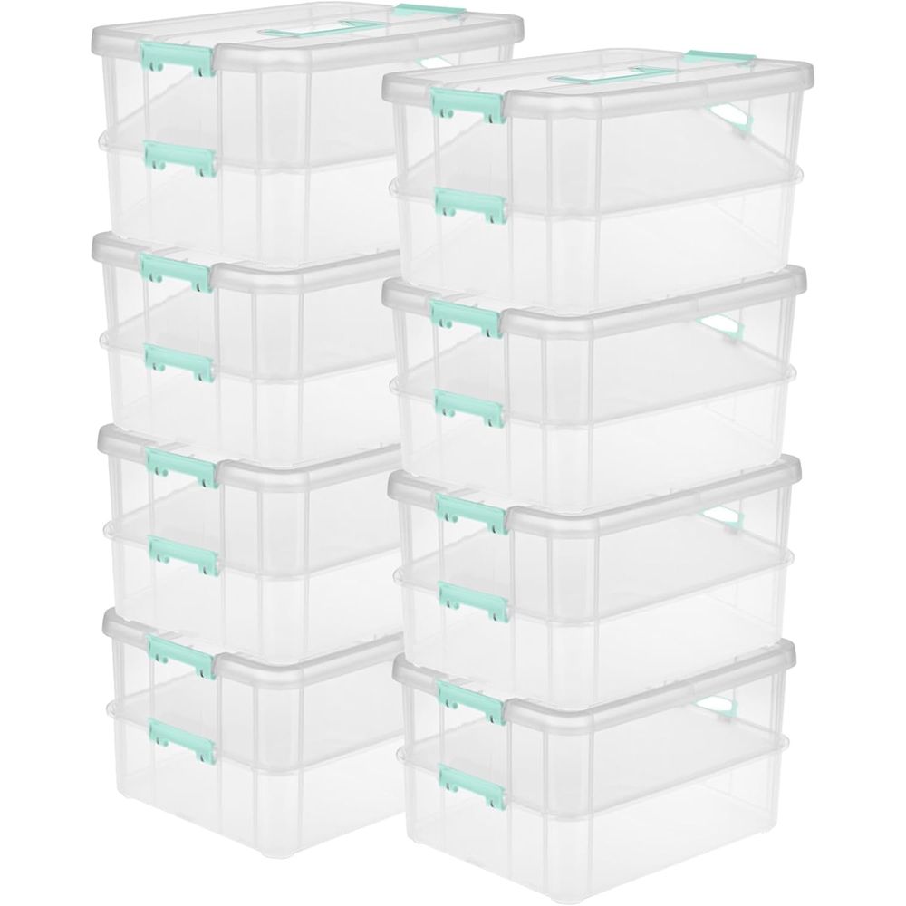 Art Craft Organizer - 8-Pack Stack & Carry, 2 Layer