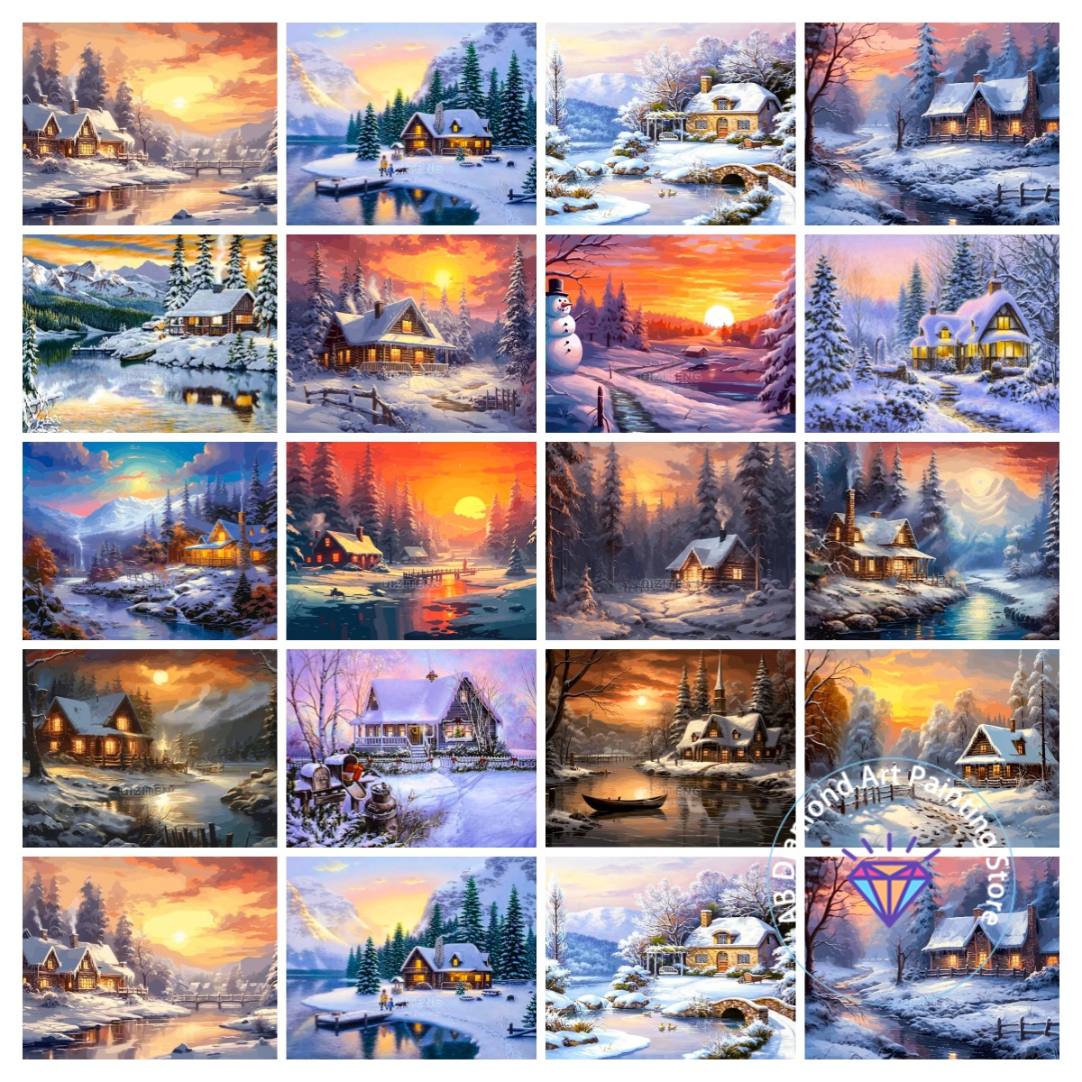 Art Craft Winter - Winter Snow Scene AB Diamond Painting