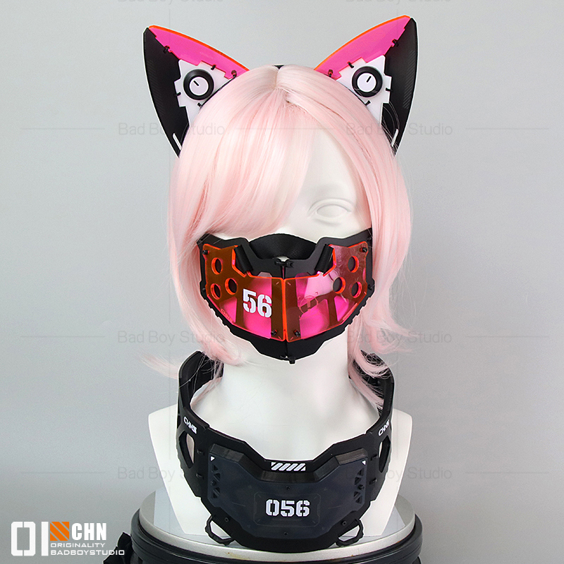 Art Craft Material - Cyberpunk Cosplay Mask Headband Functional Mechanical