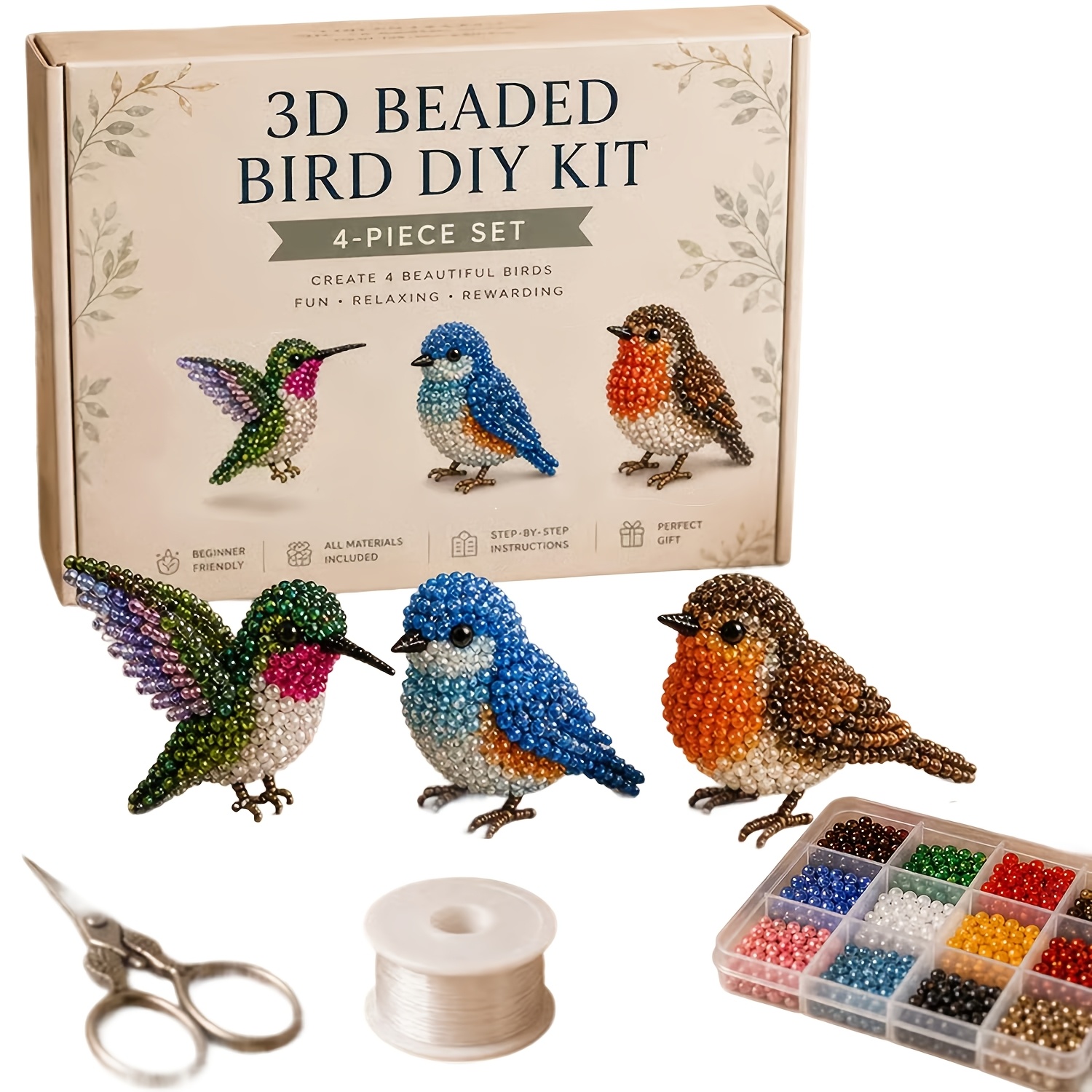 Art Craft Kits For Adults - 2026 Mini 3D Beaded Animal Set,