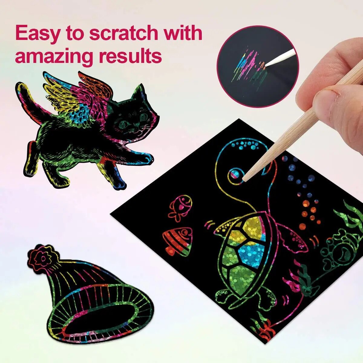 Art Craft Kits For Kids - Many Creative Scratch Art Cards Kit!