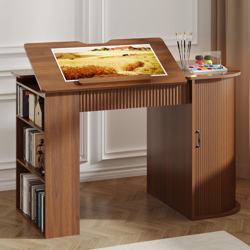 Art & Craft Paper Ideas For Kids - Storage Cabinet Desk with Shelves for