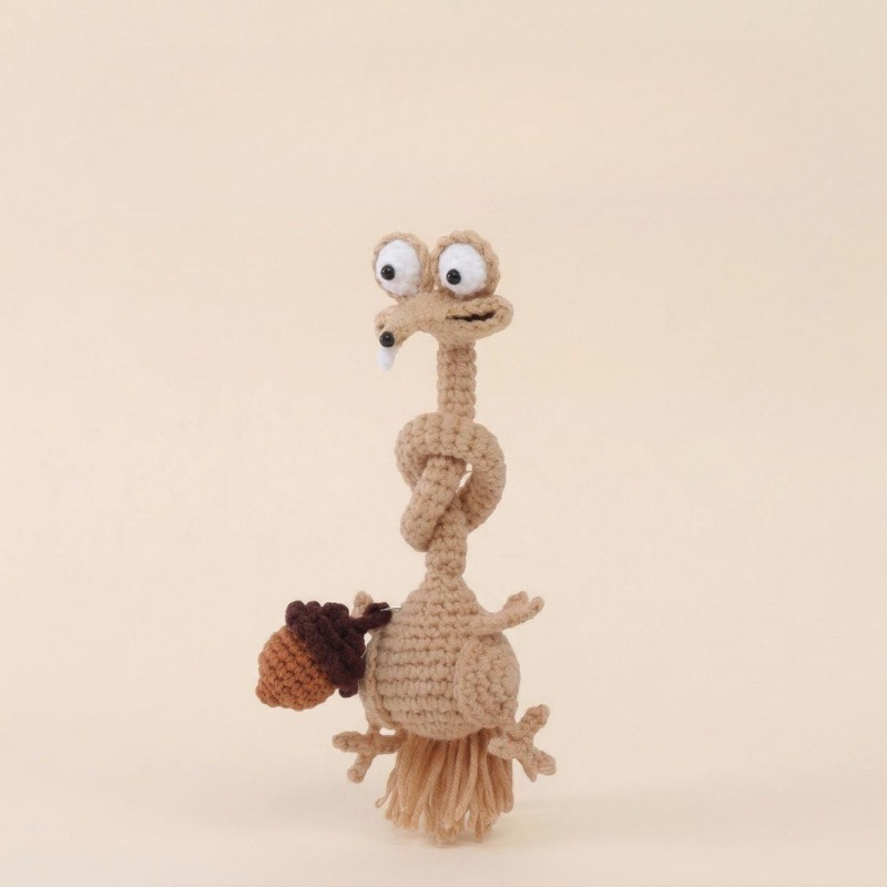 Art Craft Material - Premium Hand Knitted Long Neck Squirrel