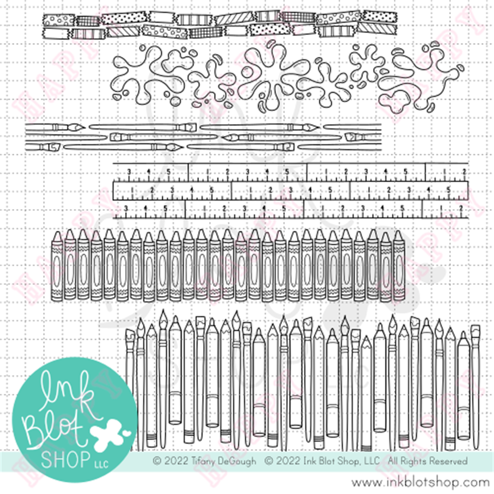 Art Craft Umbrella - Clear Stamps Arts And Crafts Borders