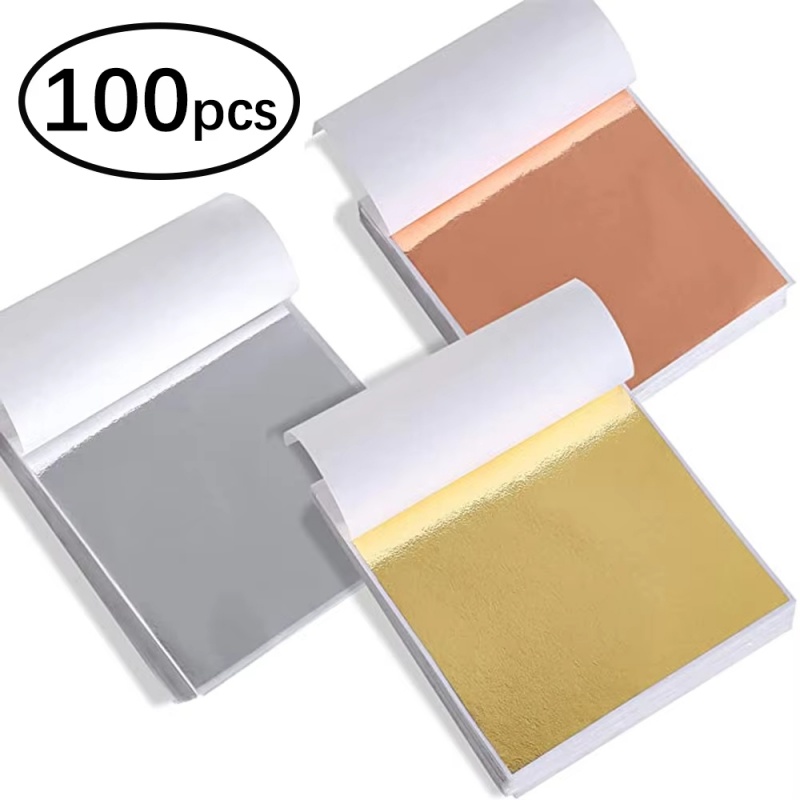 Art Craft With Leaves - 100pcs Imitation Gold Sliver Copper Foil
