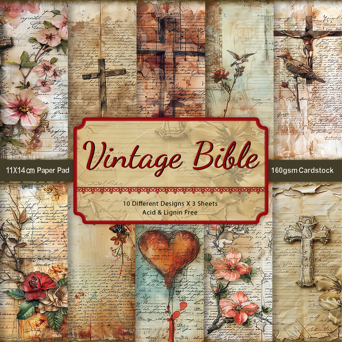 Art Craft Journals - 30pcs Bible Decorative Scrapbook Paper,For Bible
