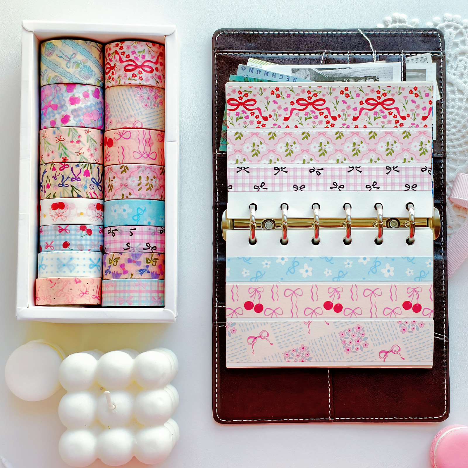 16 Rolls Pink Bow Washi Tapes  - Art Craft Journals avis et prix
