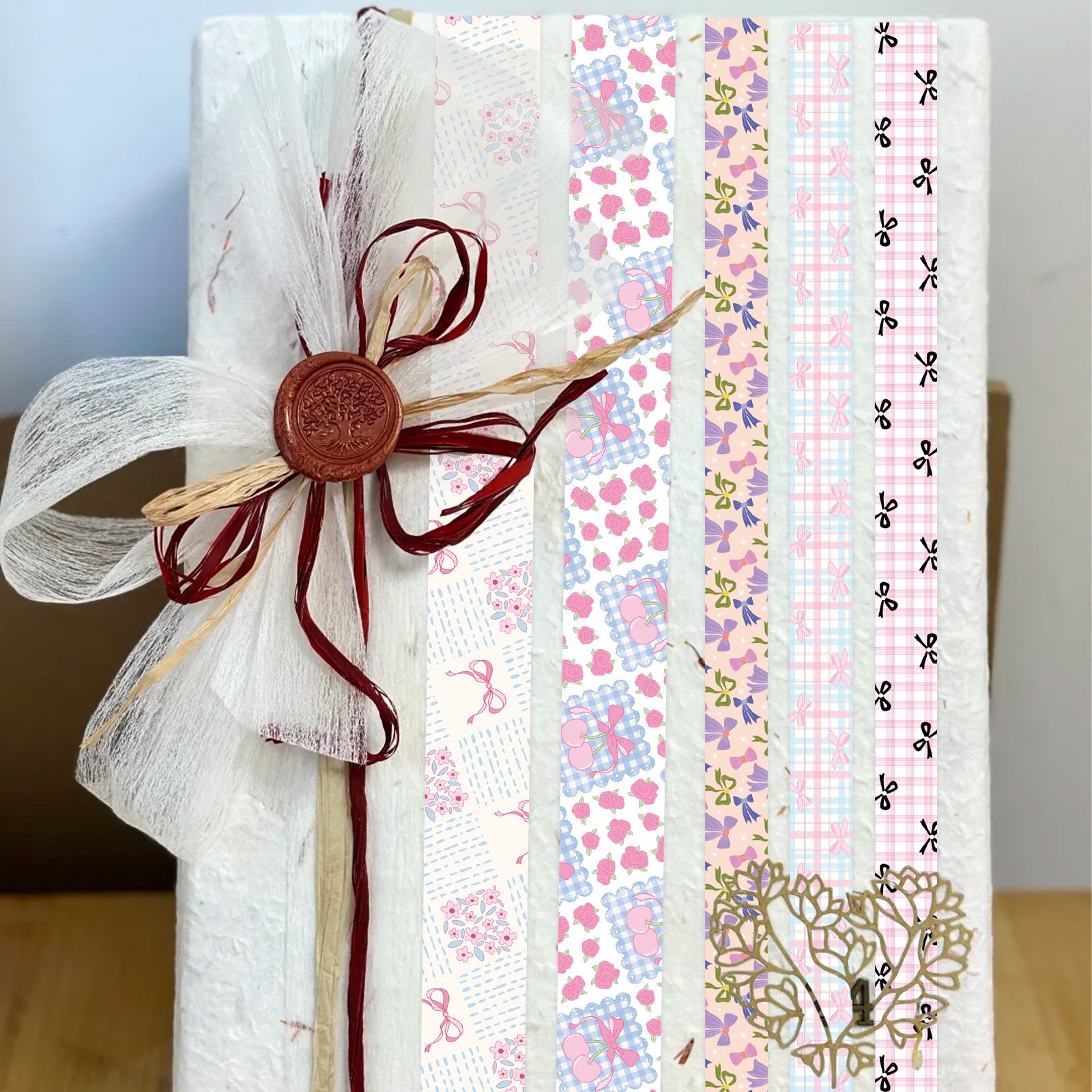 16 Rolls Pink Bow Washi Tapes  - Art Craft Journals avis et prix