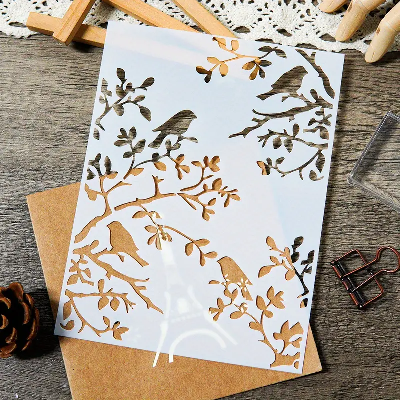 1pcs DIY Bird Branch Stencil f - Art Craft Journals avis et prix