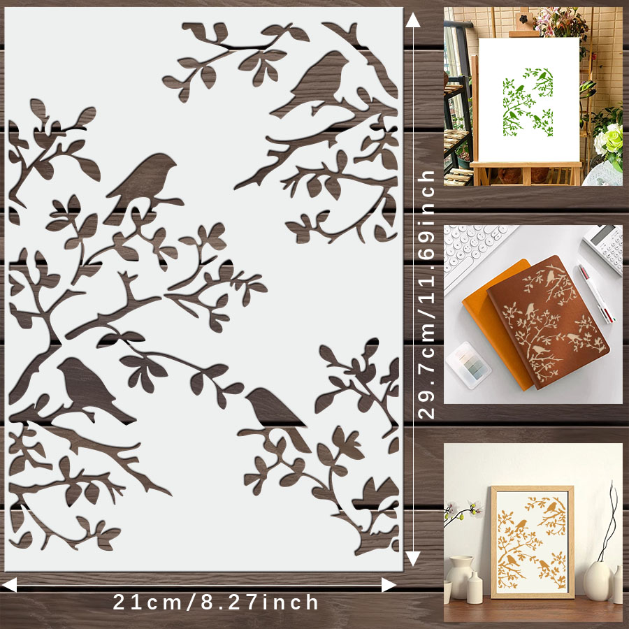1pcs DIY Bird Branch Stencil f - Art Craft Journals avis et prix