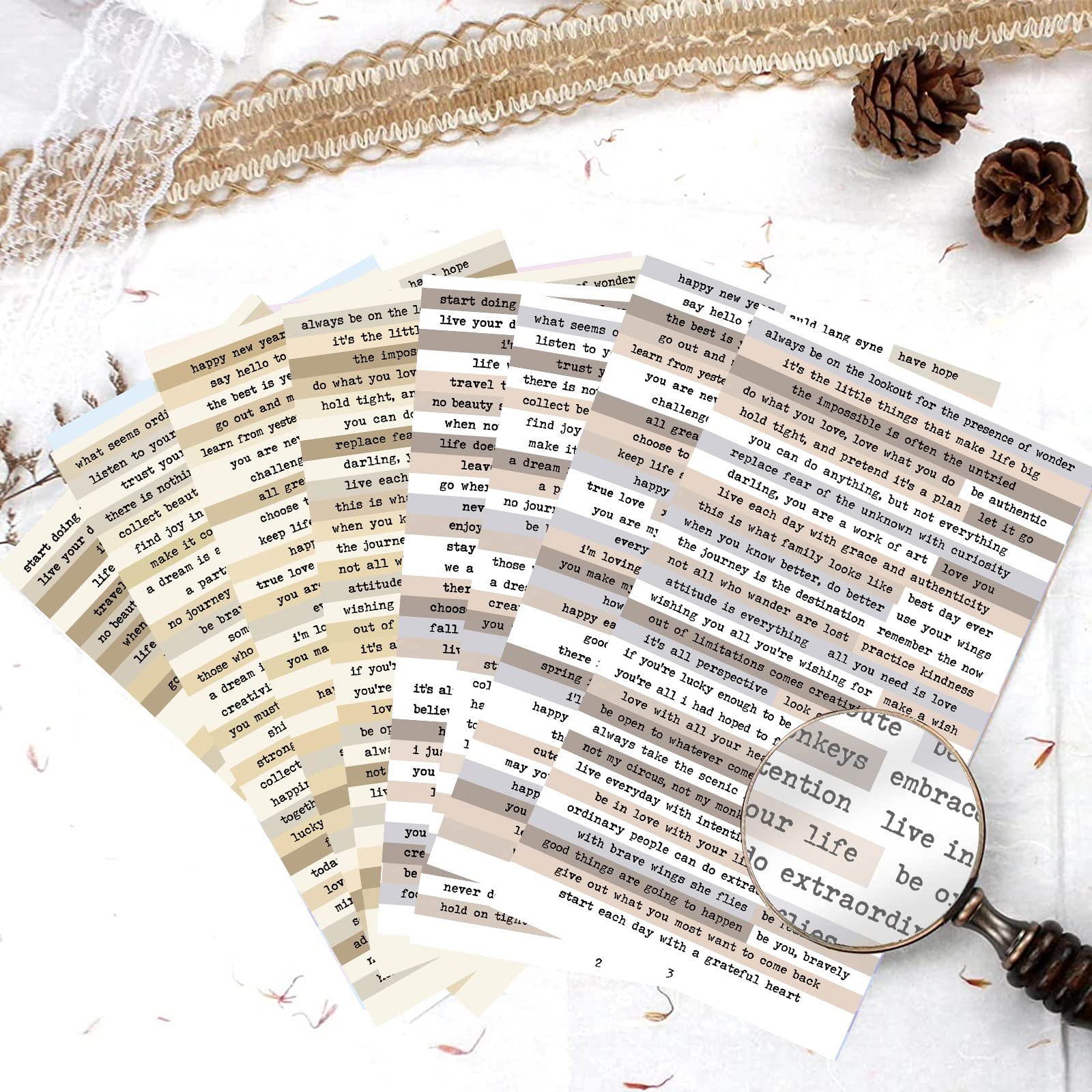 8pcs Brown Notes Quote Sticker - Art Craft Journals avis et prix