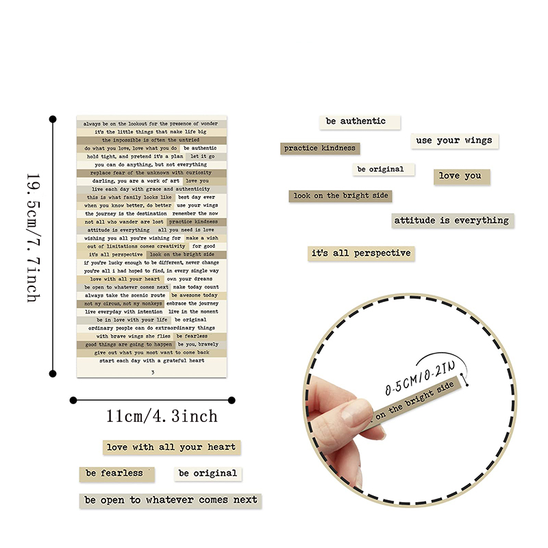 8pcs Brown Notes Quote Sticker - Art Craft Journals avis et prix