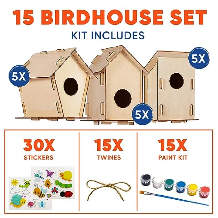 Kit - Unfinished Wood Bird Hou - Art & Craft Paper Ideas For Kids avis et prix