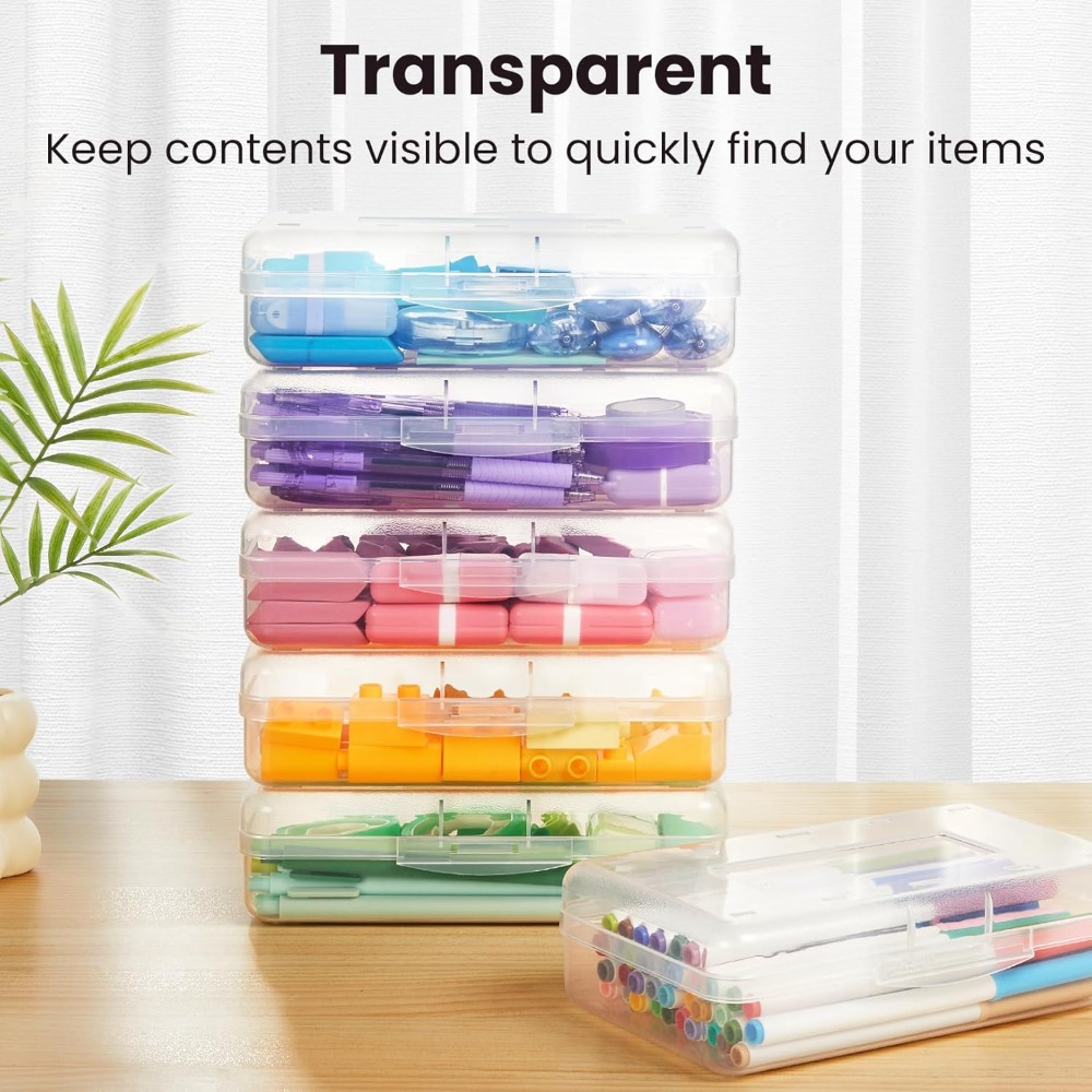 6 Pack Plastic Pencil Case Box - Art Craft Organizer avis et prix