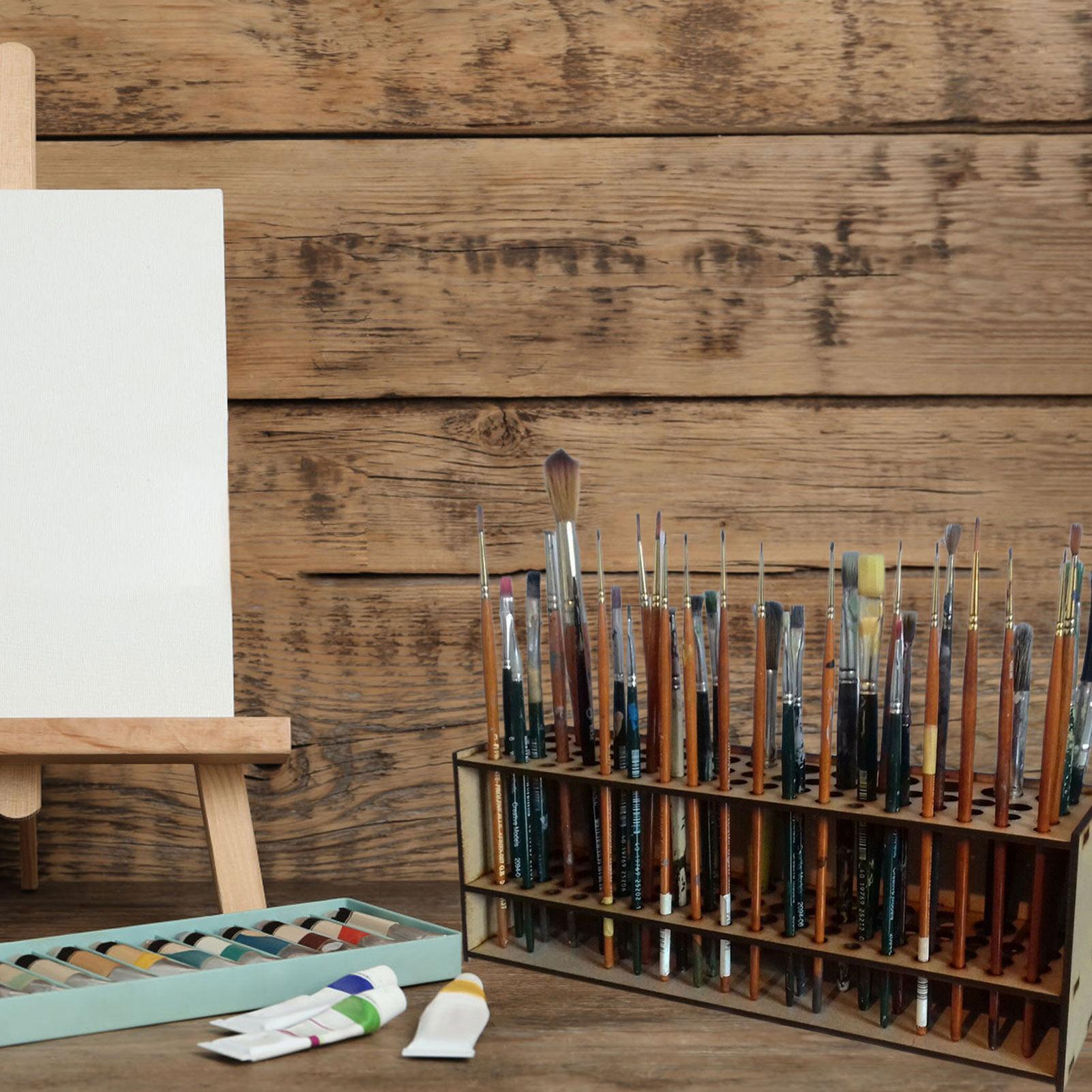 25CM Wall Wooden Brush Holder  - Art Craft Organizer avis et prix
