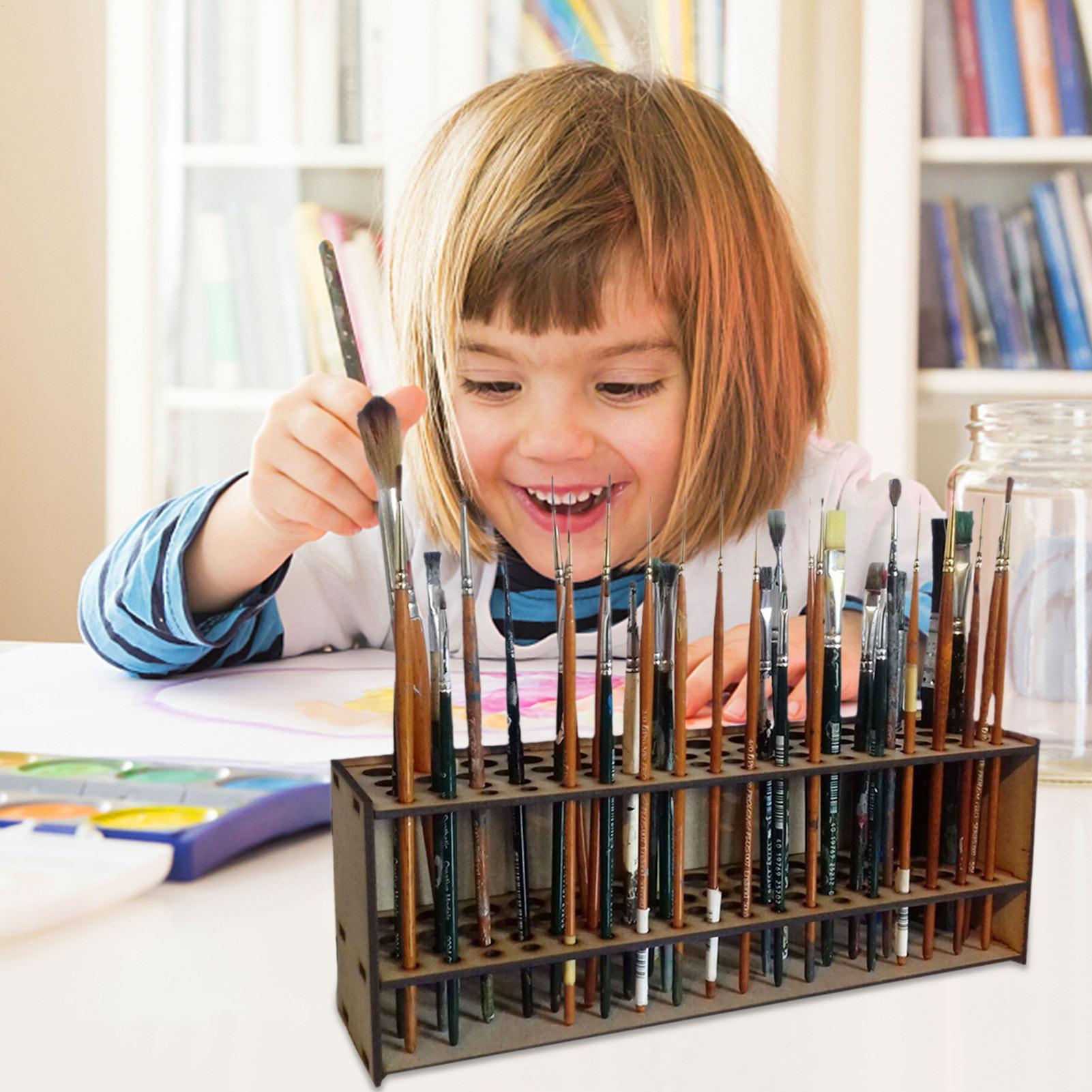 25CM Wall Wooden Brush Holder  - Art Craft Organizer avis et prix