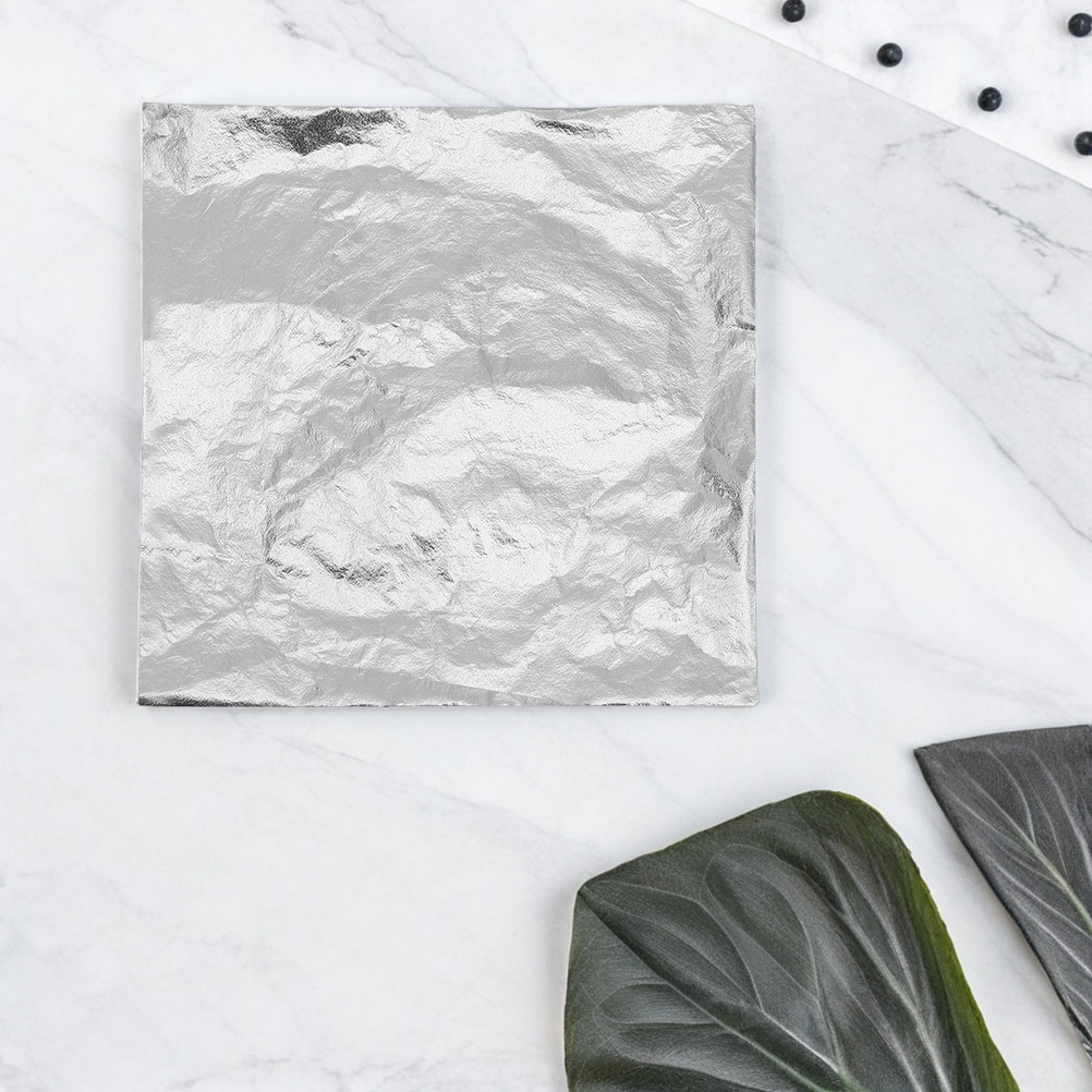 100Pcs Silver Foil Paper Sheet - Art Craft With Leaves avis et prix