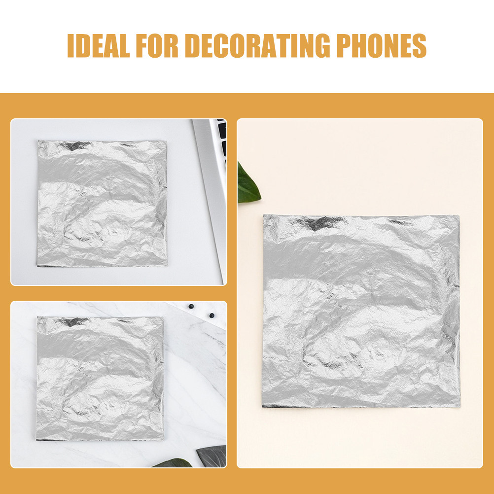 100Pcs Silver Foil Paper Sheet - Art Craft With Leaves avis et prix