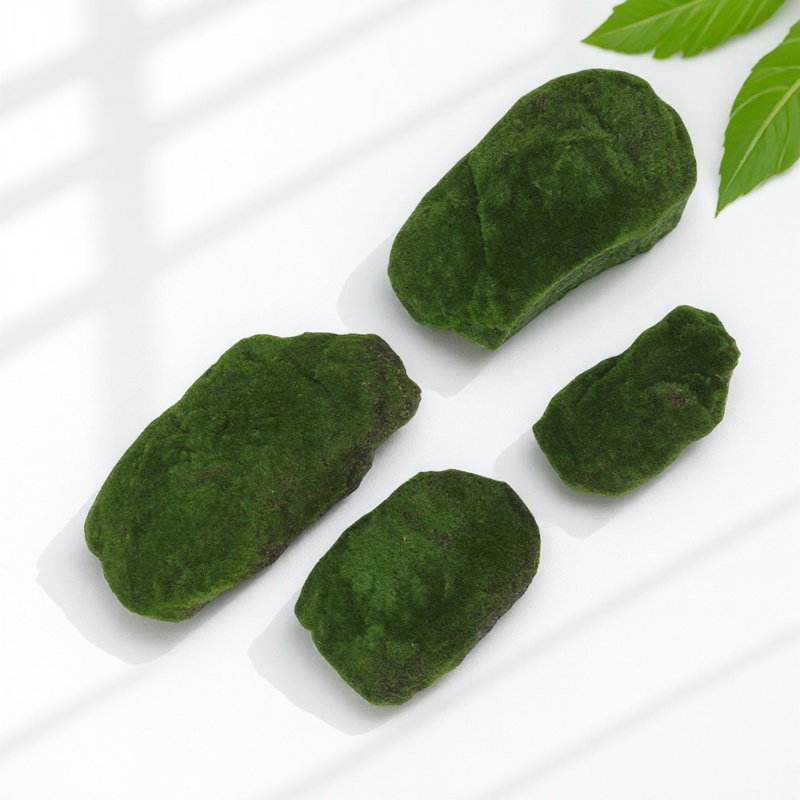 4Pcs Artificial Faux Moss Ston - Art Craft With Leaves avis et prix