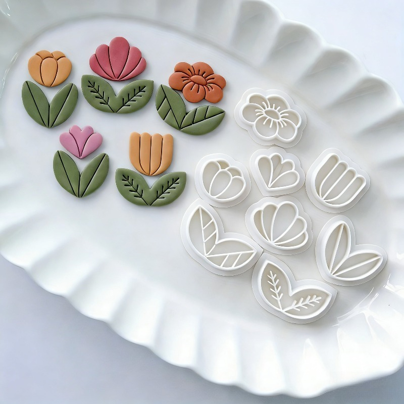 8Pcs Floral Leaf Polymer Clay  - Art Craft With Leaves avis et prix