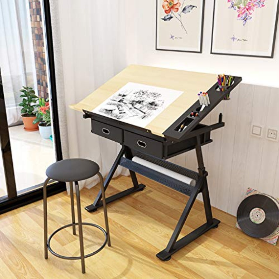 Drafting Table with Storage He - Art & Craft Paper Ideas For Kids avis et prix