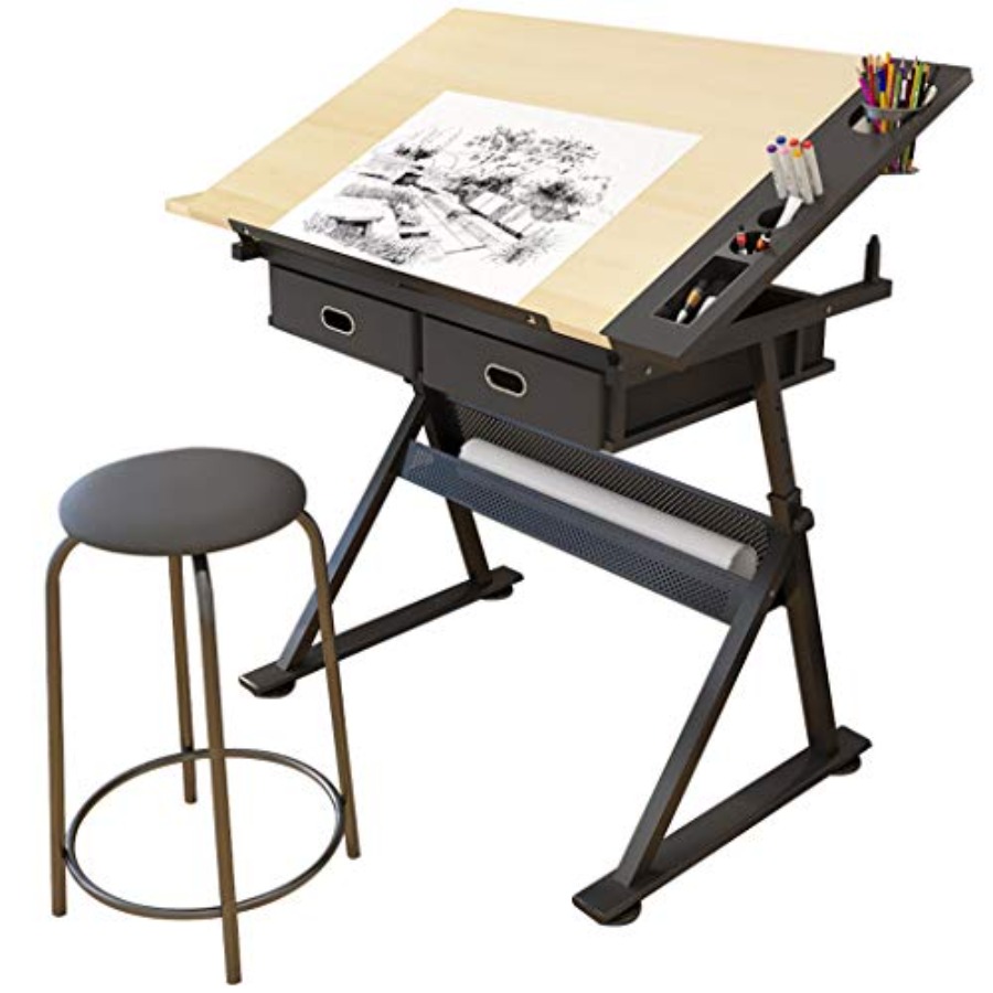 Drafting Table with Storage He - Art & Craft Paper Ideas For Kids avis et prix