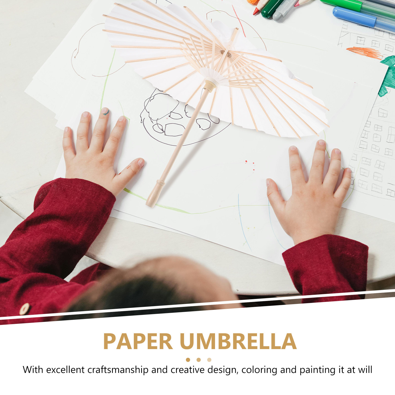 4Pcs DIY Paper Umbrella Oil Pa - Art Craft Umbrella avis et prix