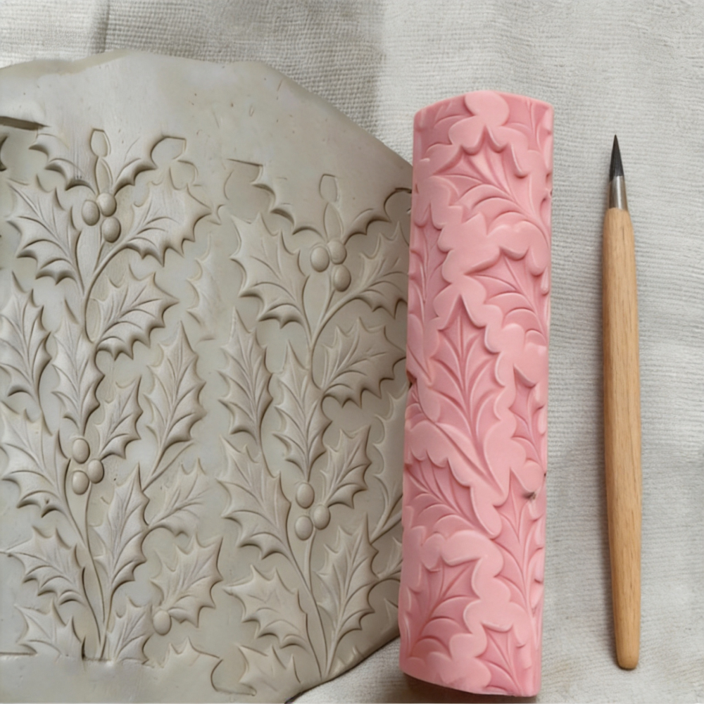 Winter Holly Leaf Clay Relief  - Art Craft Winter avis et prix