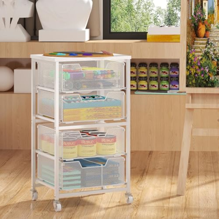 4-Drawer Rolling Storage Cart  - Art Craft Organizer avis et prix