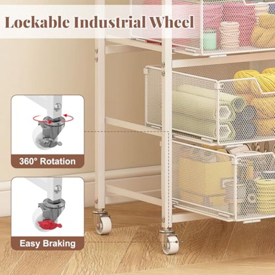 4-Drawer Rolling Storage Cart  - Art Craft Organizer avis et prix