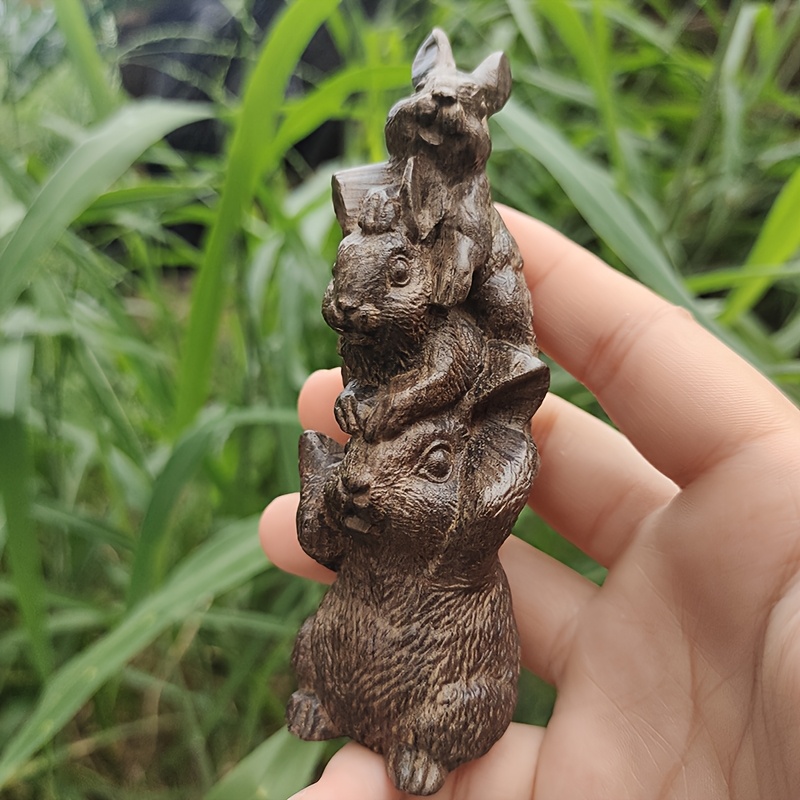 Wooden Three Rabbits Stacking  - Art Craft Winter avis et prix