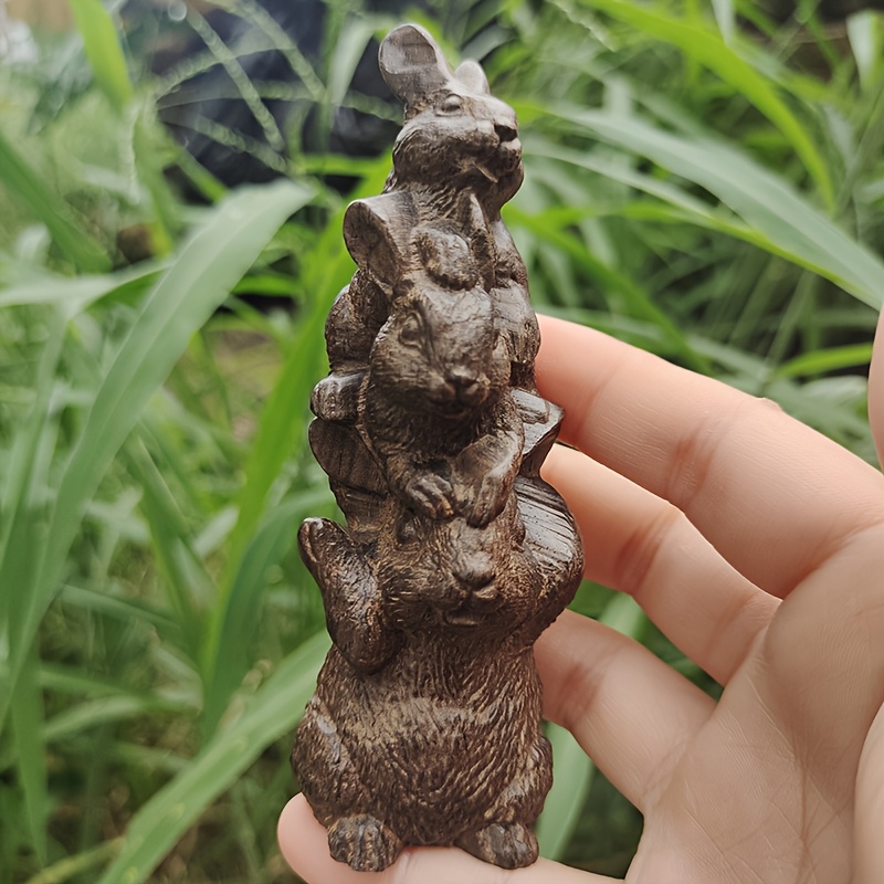 Wooden Three Rabbits Stacking  - Art Craft Winter avis et prix