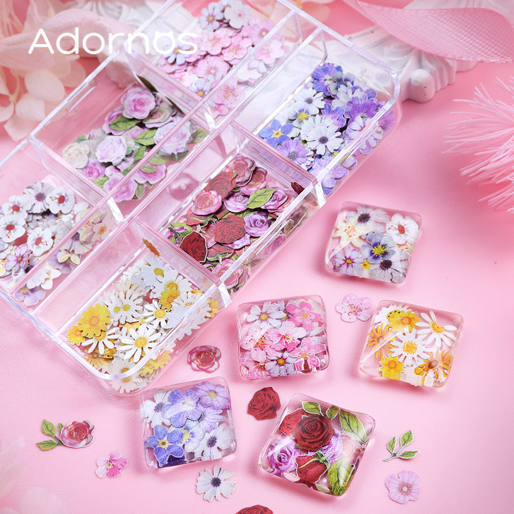 6 Grids Flowers Wood Pulp Chip - Art Craft With Leaves avis et prix