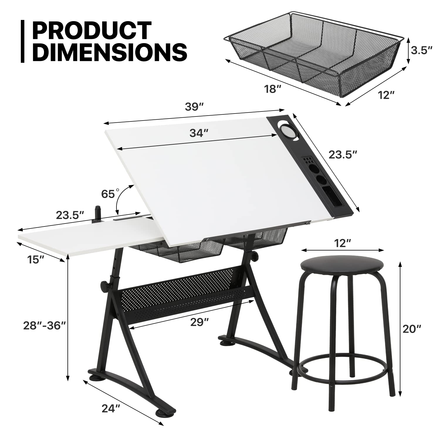 Adjustable Drafting Desk with  - Art & Craft Paper Ideas For Kids avis et prix