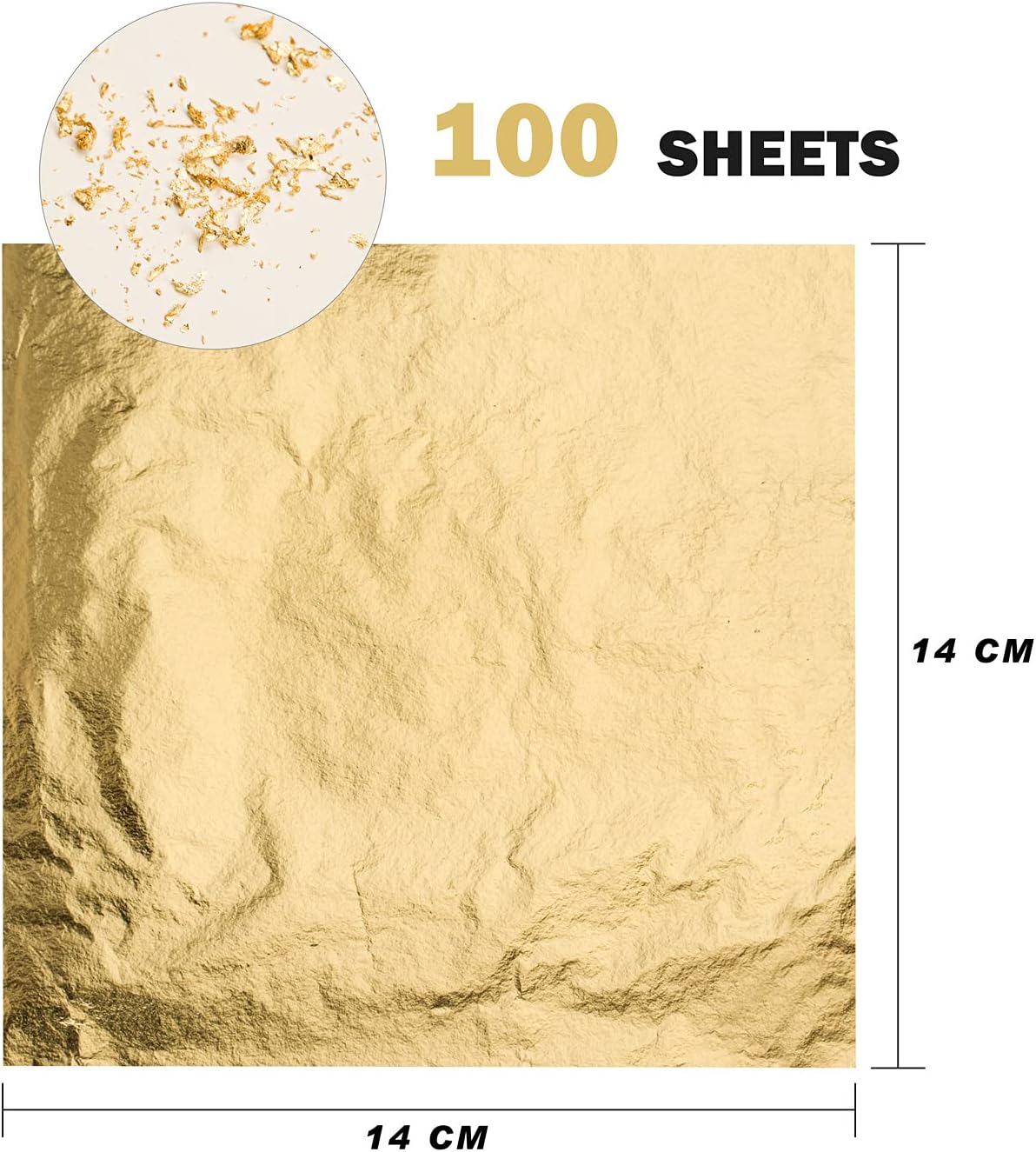 100 Gold Leaf Sheets 14x14 cm  - Art Craft With Leaves avis et prix