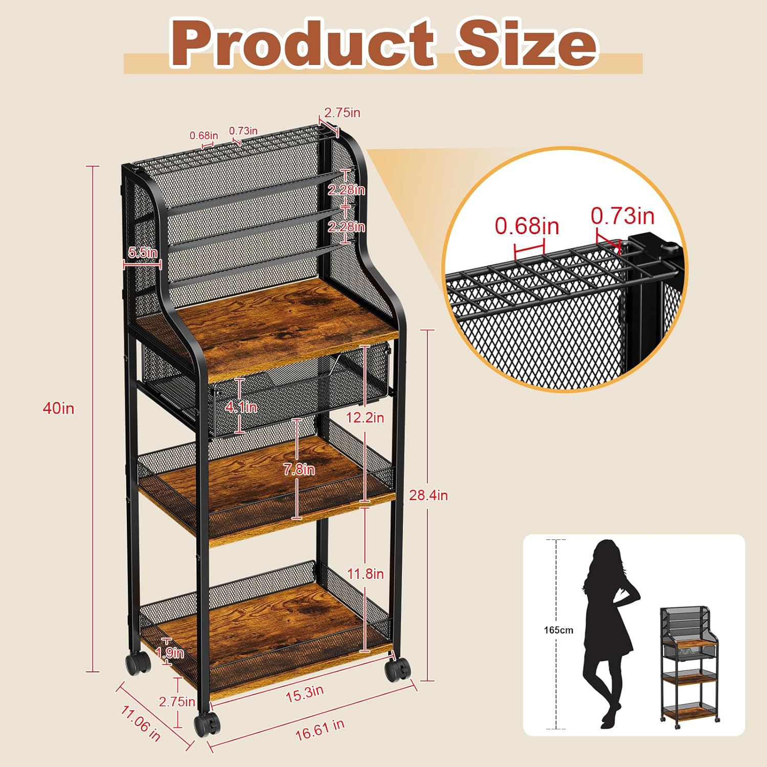 7-Tier Rolling Utility Cart wi - Art Craft Organizer avis et prix