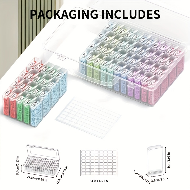 64 Grids Clear Plastic Storage - Art Craft Organizer avis et prix