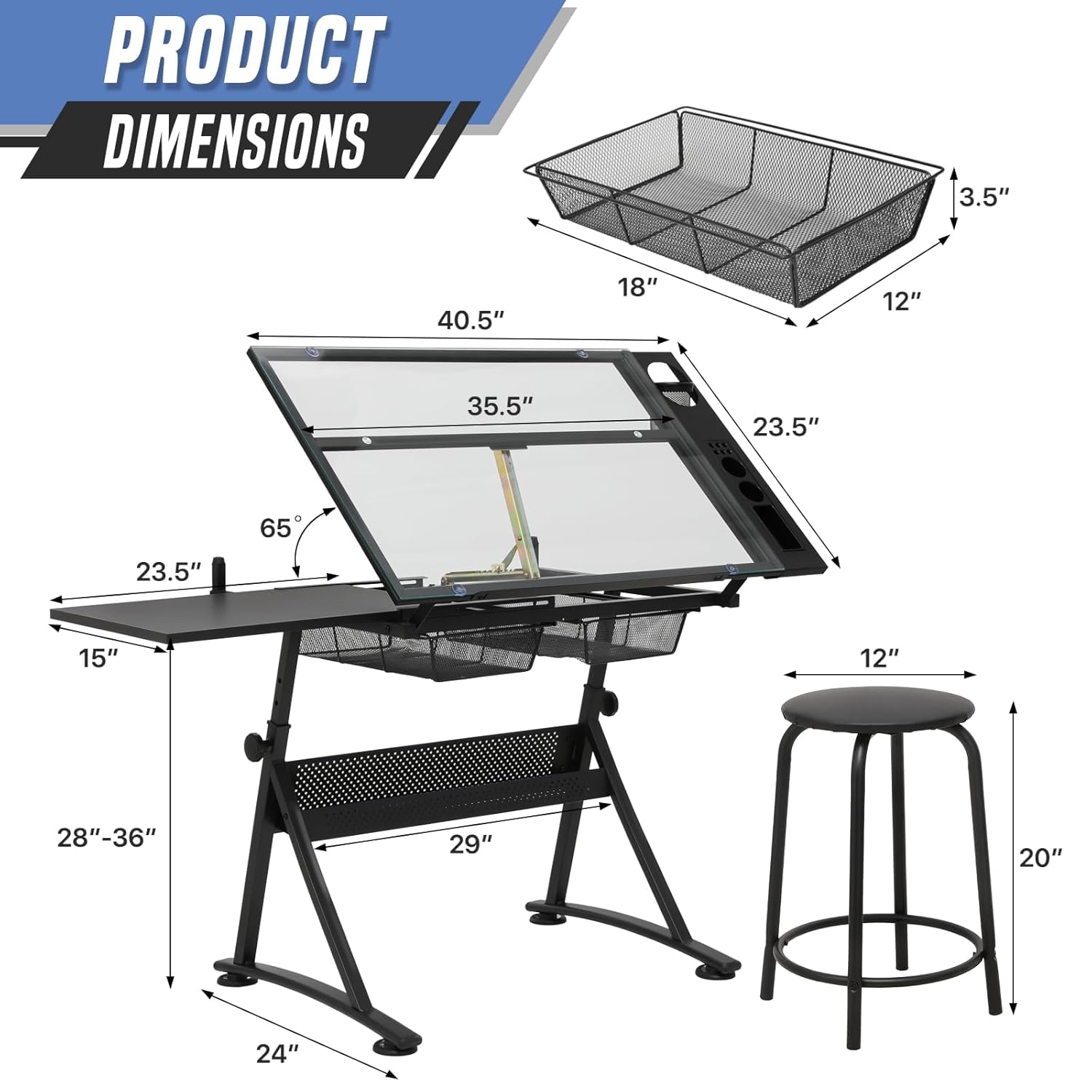Drafting Table with Height Adj - Art & Craft Qatar avis et prix