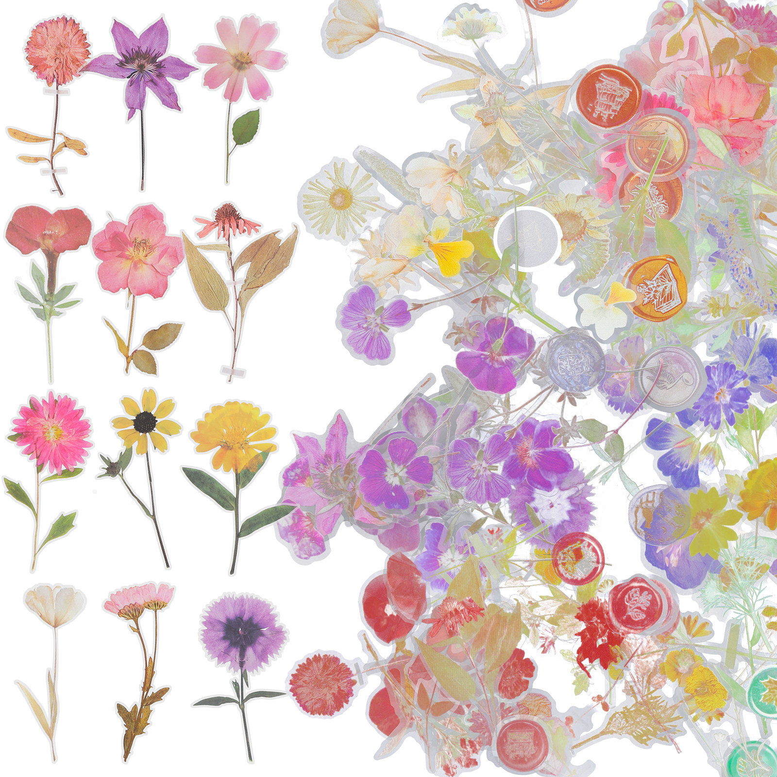 6 Packs Dried Flower Stickers  - Art Craft Journals avis et prix