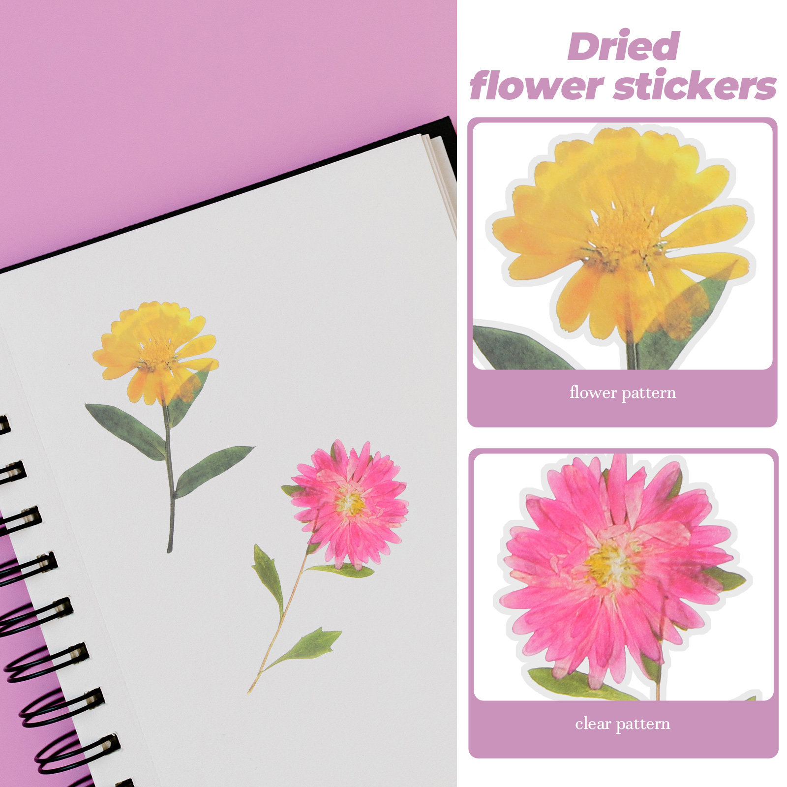 6 Packs Dried Flower Stickers  - Art Craft Journals avis et prix