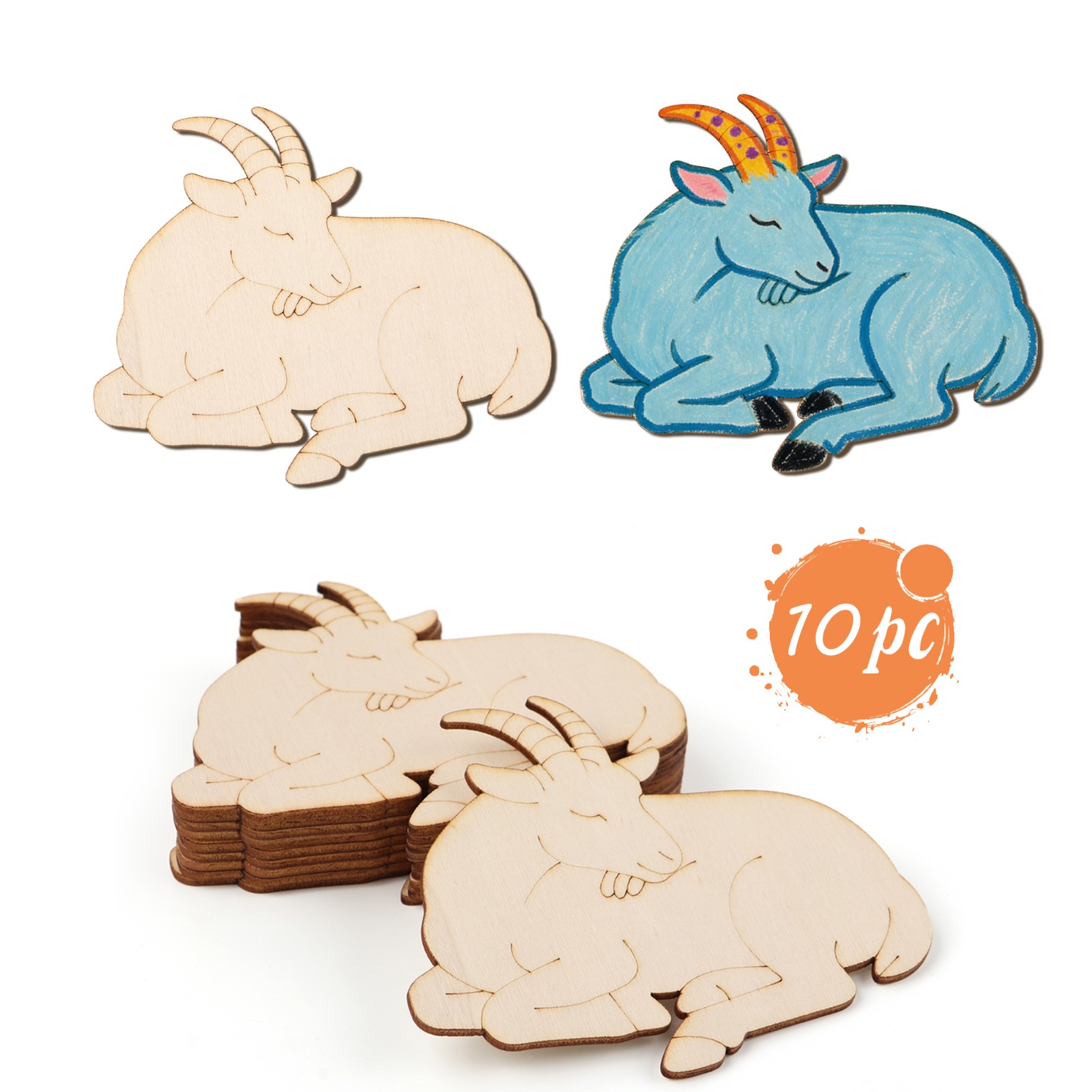 10pcs/set Unfinished Wood Shee - Art & Craft Paper Ideas For Kids avis et prix