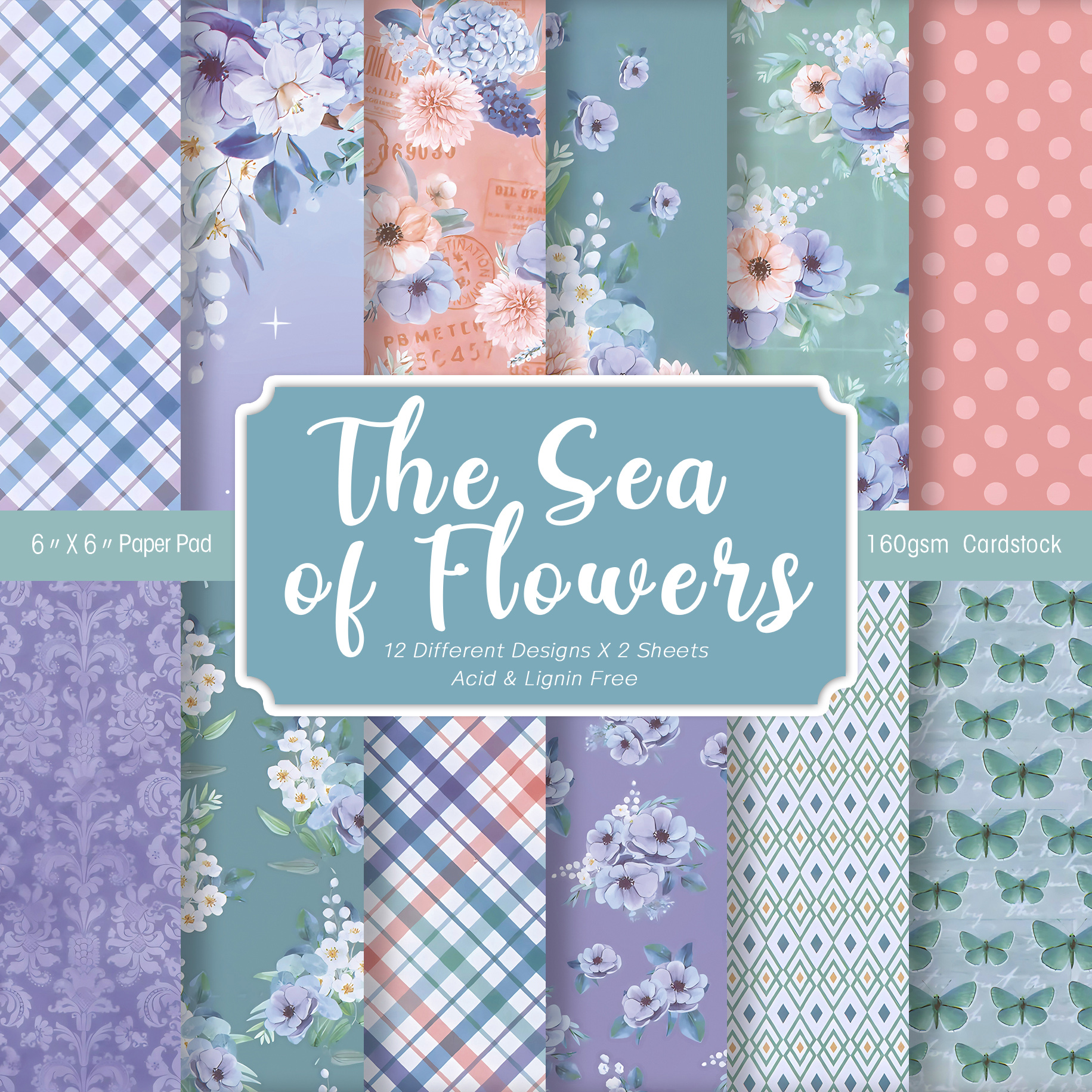 24 Sheets Colored Floral Patte - Art Craft Journals avis et prix